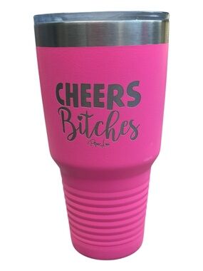 Piper Lou - NEW - Hot Pink "CHEERS Bitches" Insulated Tumbler